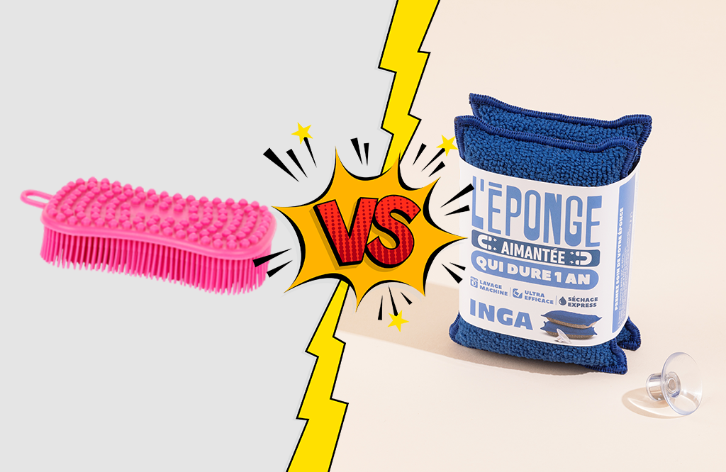Éponge en silicone ou éponge lavable INGA : laquelle choisir ?