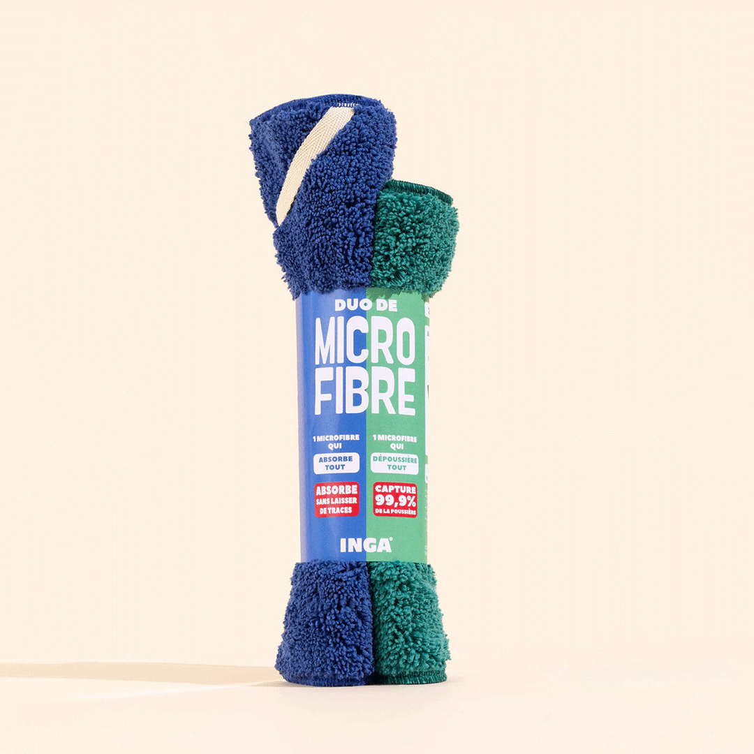 Duo de Microfibres Absorbe-Tout et Dépoussière-Tout