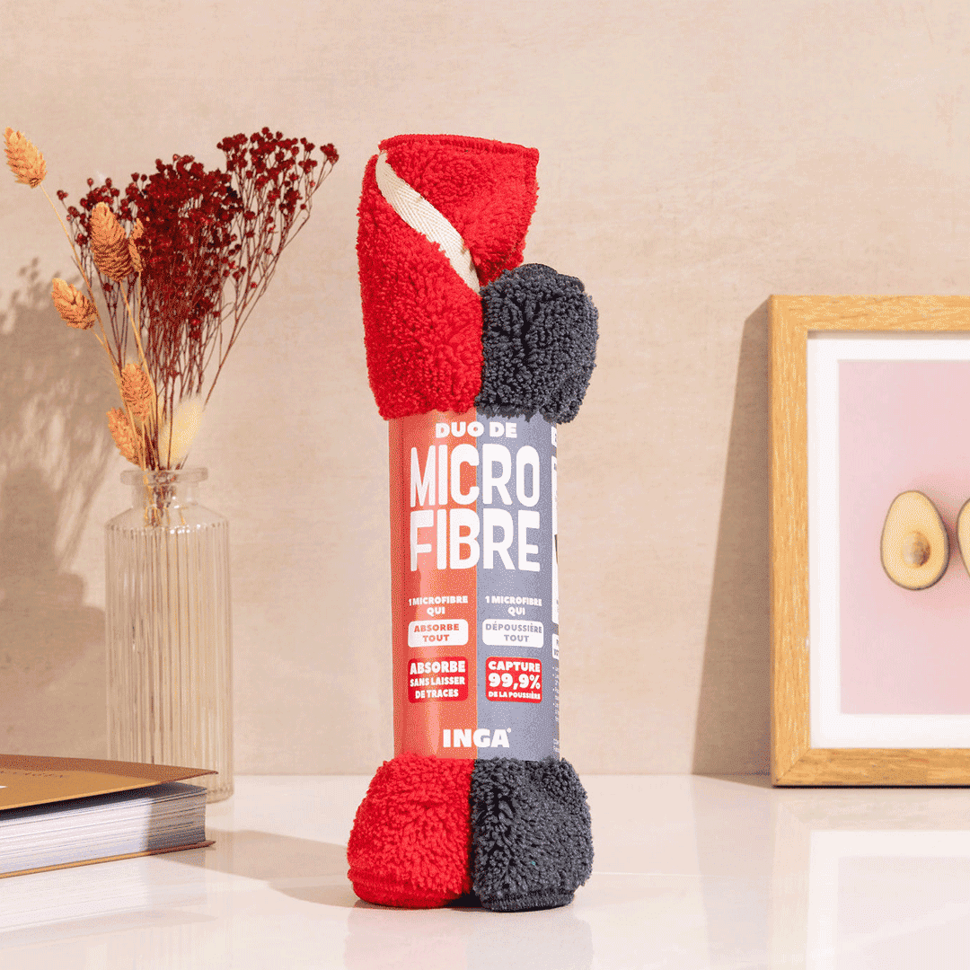 Duo de Microfibres Absorbe-Tout et Dépoussière-Tout