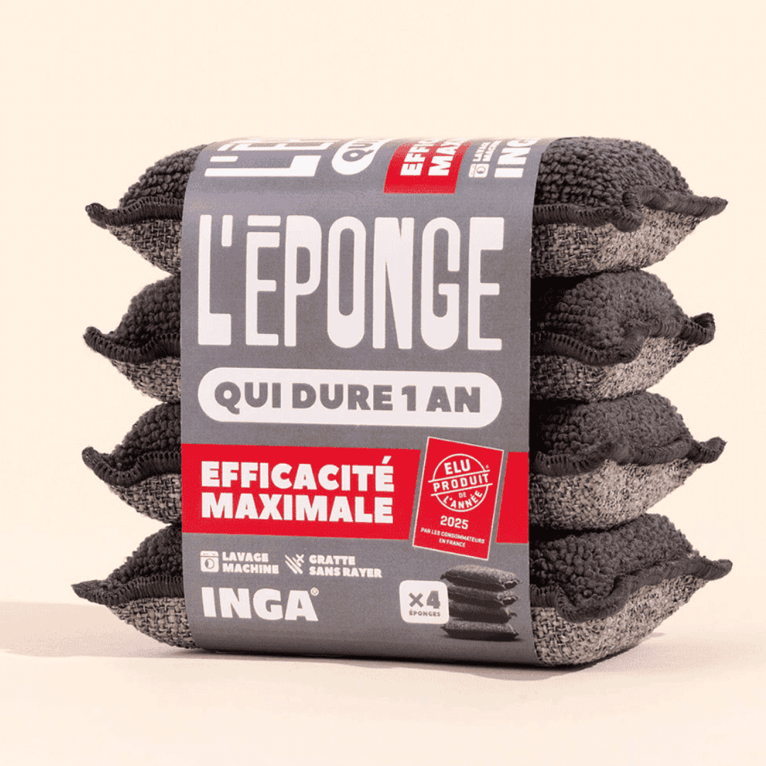 Éponges Lavables 4 Grises