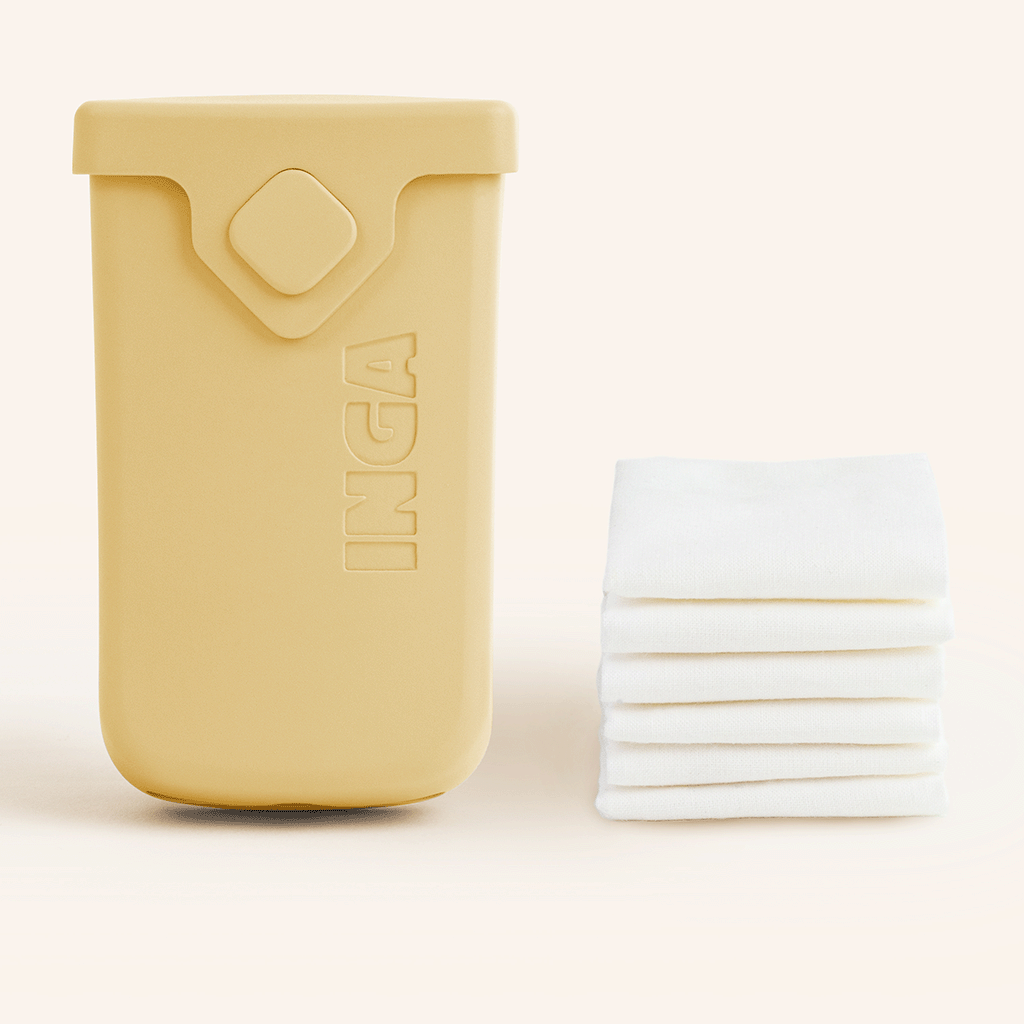 Etui à mouchoirs en tissu lavables jaune