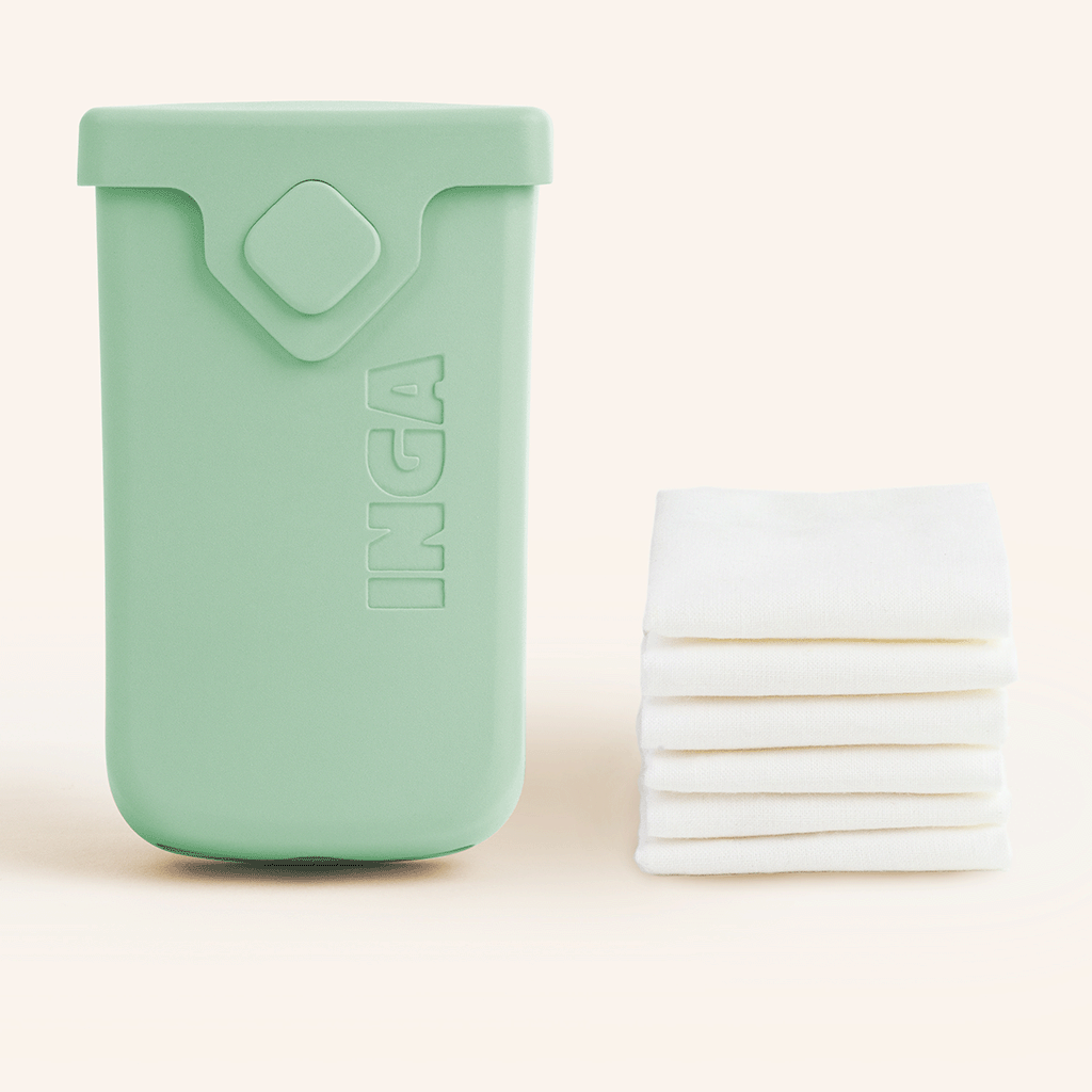Etui à mouchoirs en tissu lavables vert