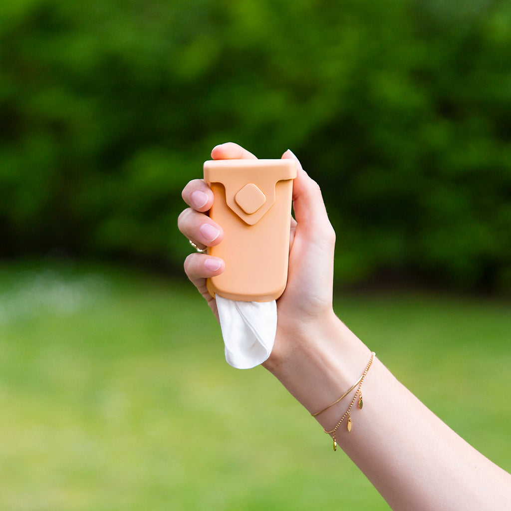étui à mouchoirs en tissu lavables orange
