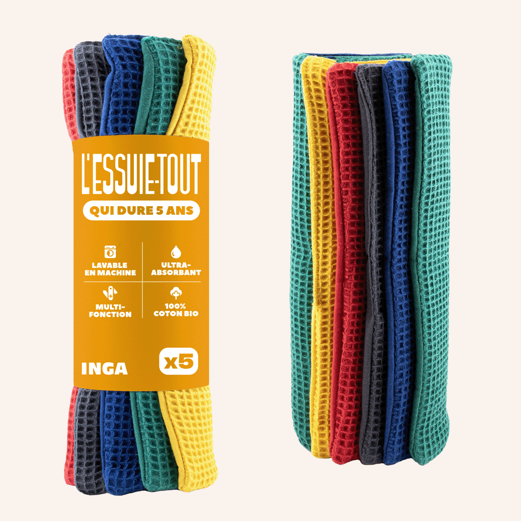 Essuie-tout Lavable 5 Couleurs