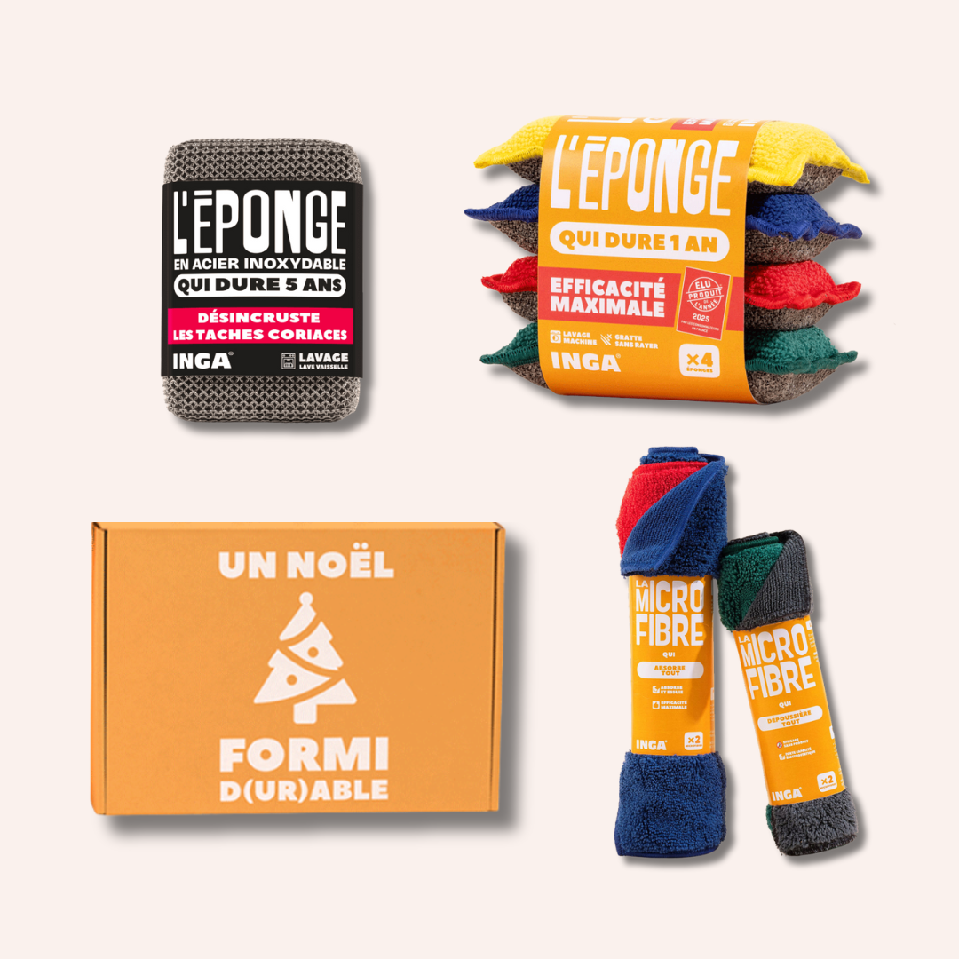 Pack Noël - Éponges, Éponge Acier et Microfibres