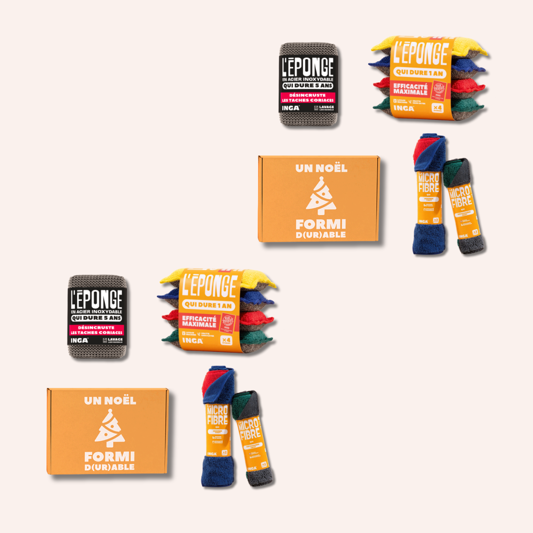 Pack Noël - Éponges, Éponge Acier et Microfibres