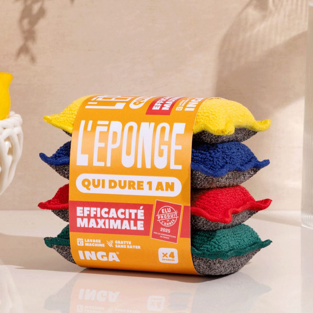 Éponges Lavables 4 Couleurs