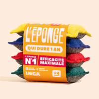 Pack d'éponges lavables INGA pour passer au zéro déchet