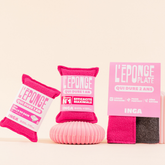 Pack Ruban Rose - Éponges, Éponges Salle de Bain et Plates Ruban Rose