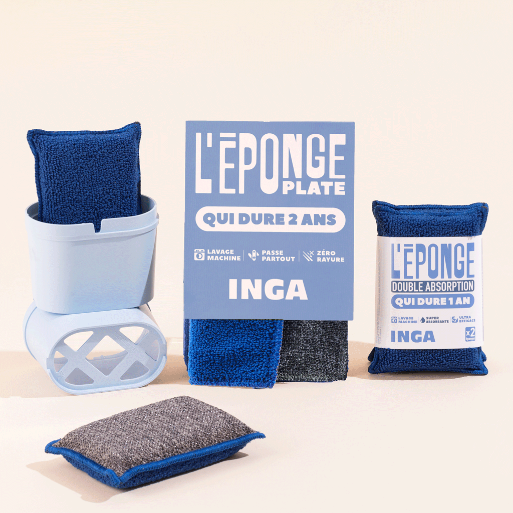 INGA - 2 X Eponges Réutilisables Lavables - Très Efficaces, Ne Rayent Pas -  Fabriqué en Europe - Éponge Lavable Qui Dure 1 an…. : : Cuisine et  Maison