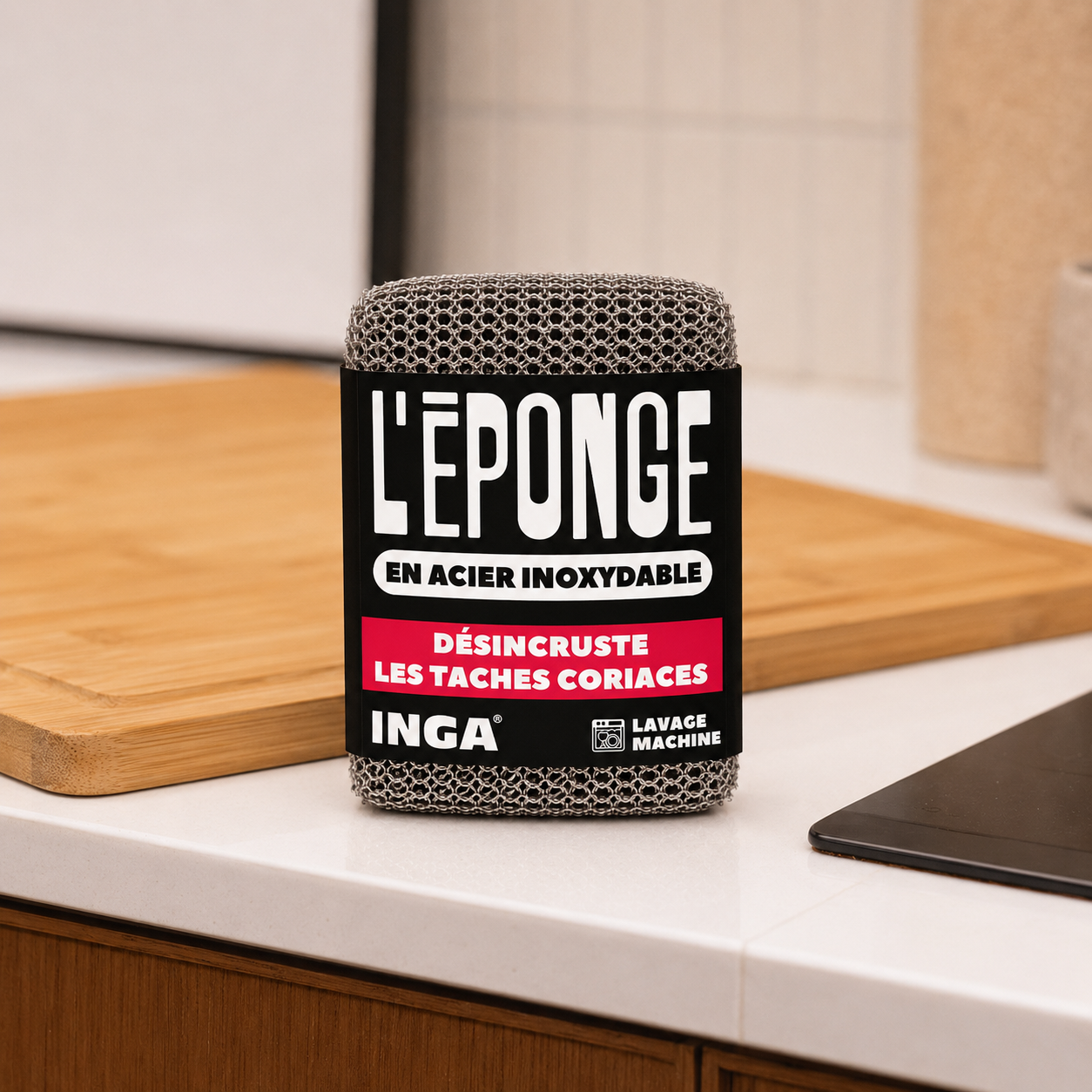 L'éponge en acier inoxydable