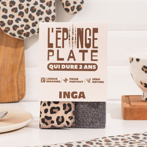 Duo d'Éponges Plates Léopard