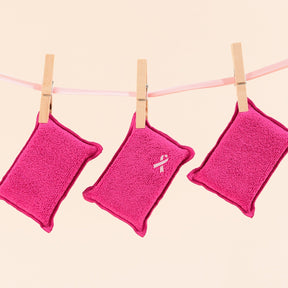 Pack Ruban Rose - Éponges, Éponges Salle de Bain et Plates Ruban Rose