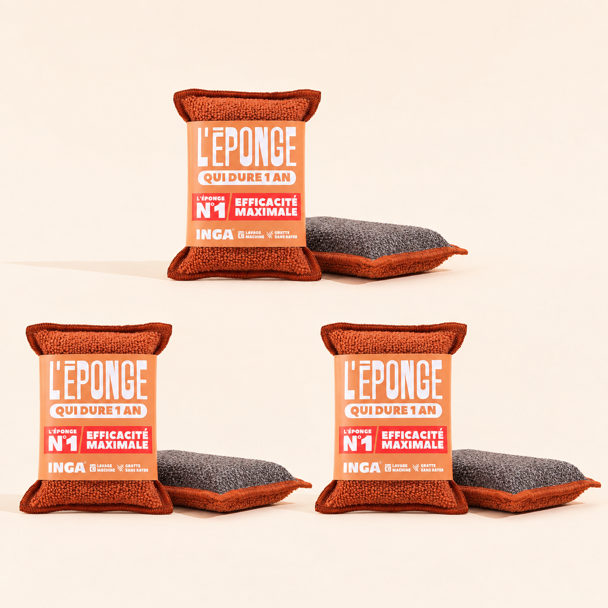 Duo d'Éponges Terracotta