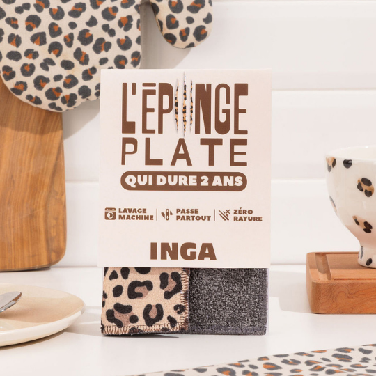 Duo d'Éponges Plates - Léopard