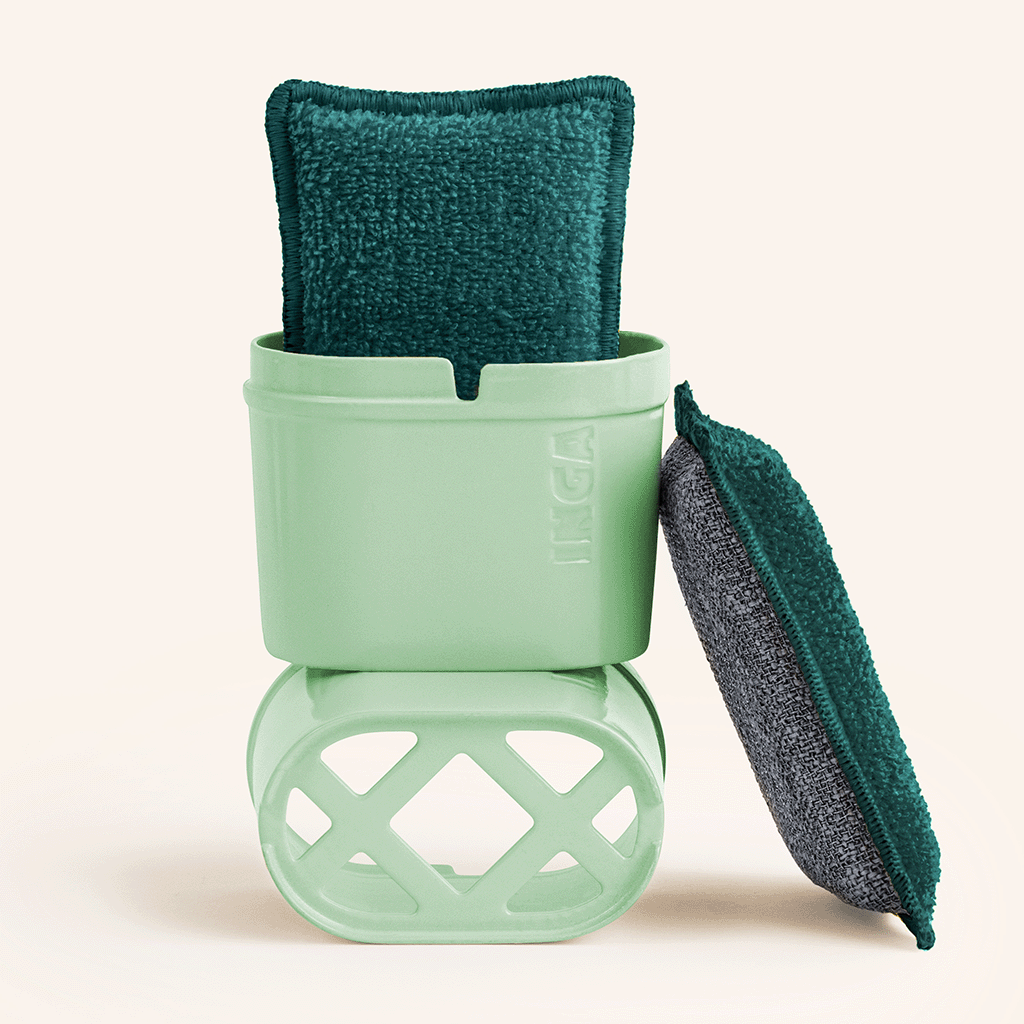 Éponge lavable ultra absorbante vert anis, éponge réutilisable